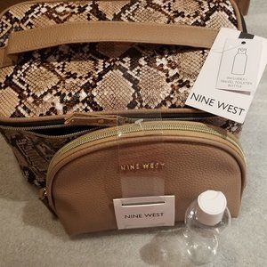 Nine West 2 PC makeup bag w/ travel bottle!